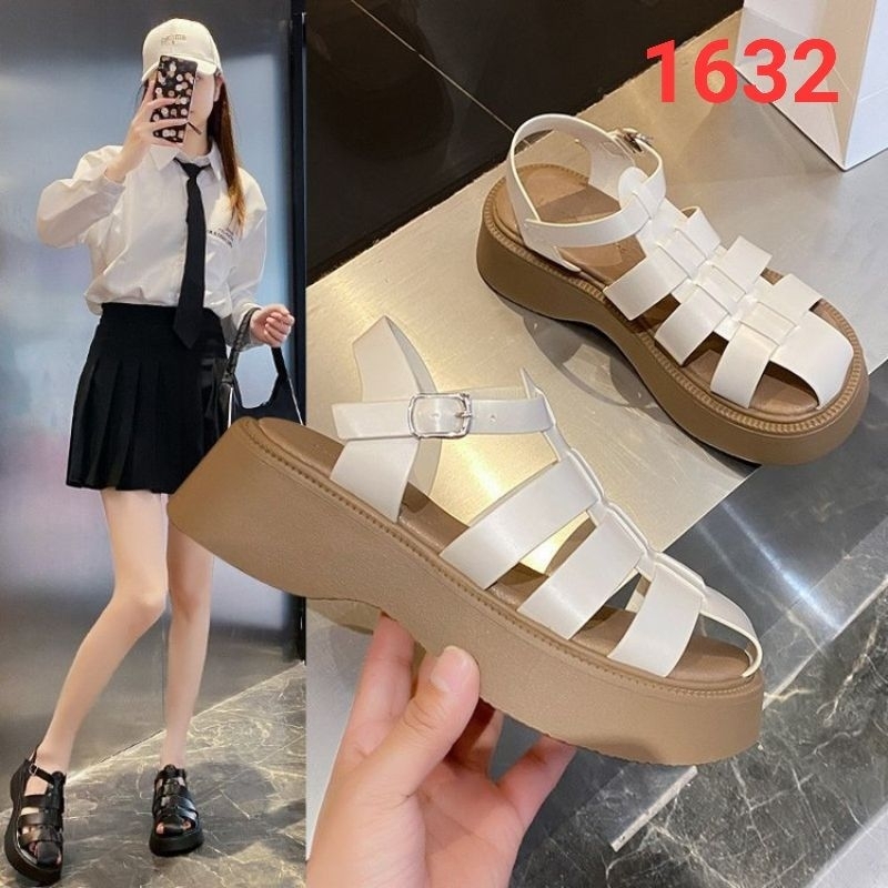Readyy Sandal Tali Wedges Fashion Wanita Import - Sandal Wedges Kekiniaan - Sol Karet Anti Slip