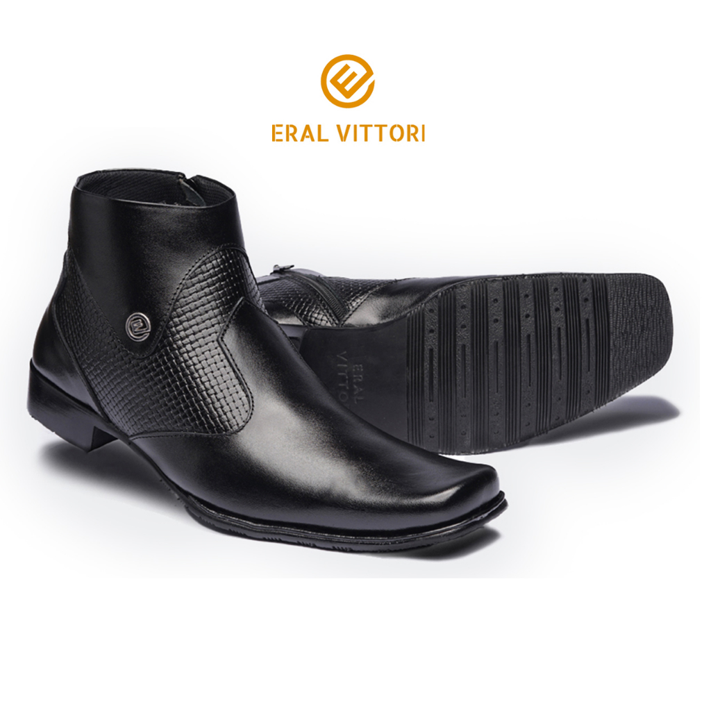 Eral Vittori - Lecter 418 Sepatu Pantofel Tinggi Boots Pria Kulit Formal Casual Kerja Kantor Pesta