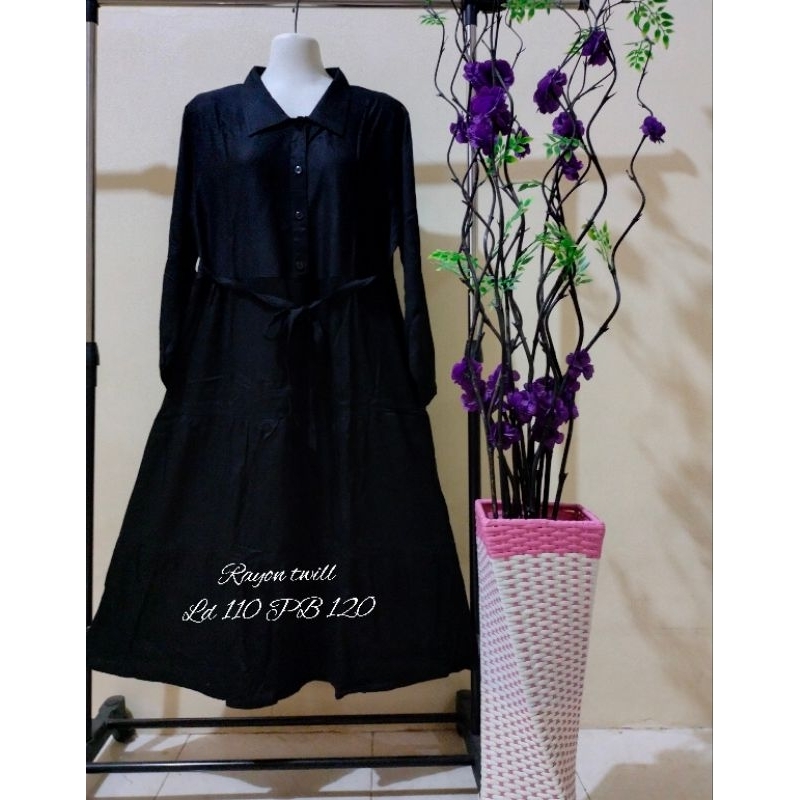 Midi dress rayon twill/gamis midi dress
