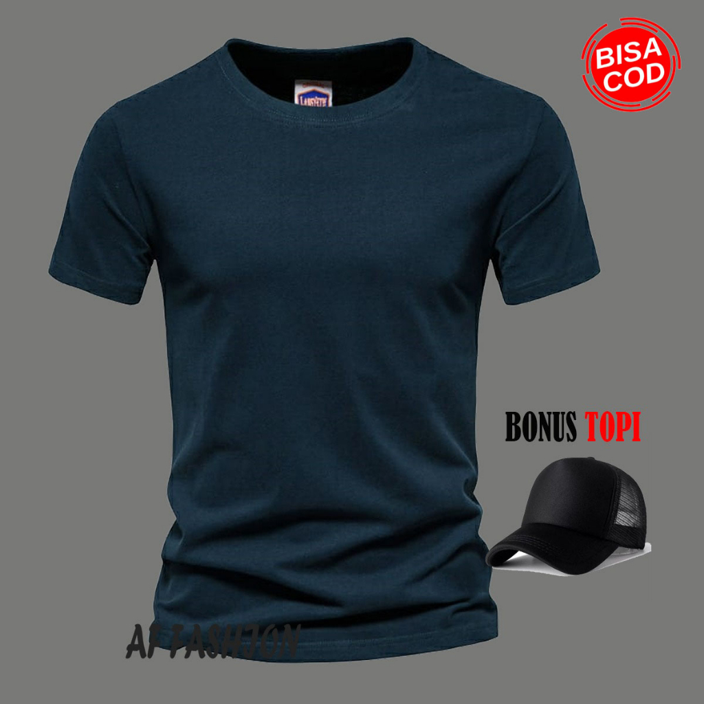Bonus Topi .. Baju Kaos Distro Polos Terkeren 1905 < Baju Lengan Pendek Premium Quality >Af_Fashion 