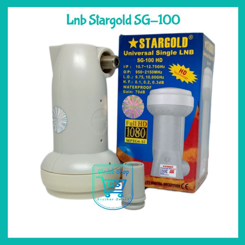 LNB STARGOLD SG100 LNB KU BAND SINGLE OUTPUT LNB KUBAND 1 OUTPUT LNB STARGOLD SG-100 OFFSET