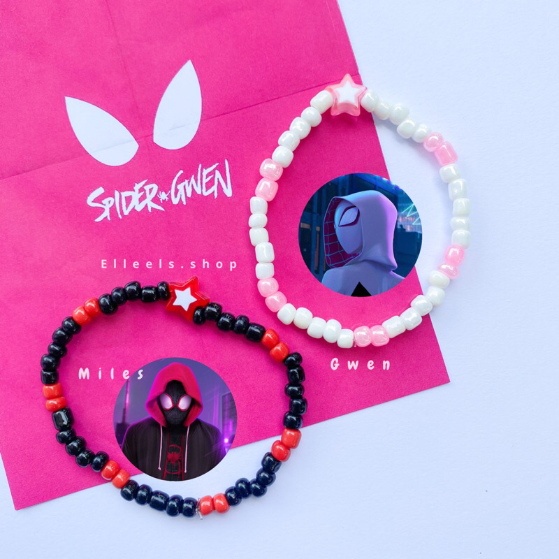 Gelang Couple Spiderman Miles Morales&Gwen Stacy//Bracelet Spiderman//Beads Gwen & Miles