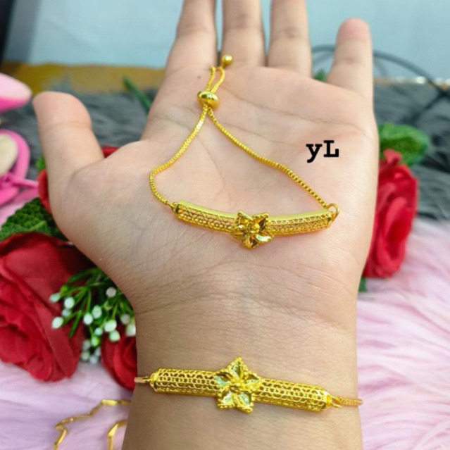 YAXIYA JEWELRY - GELANG SERUT BUNGA 24k
