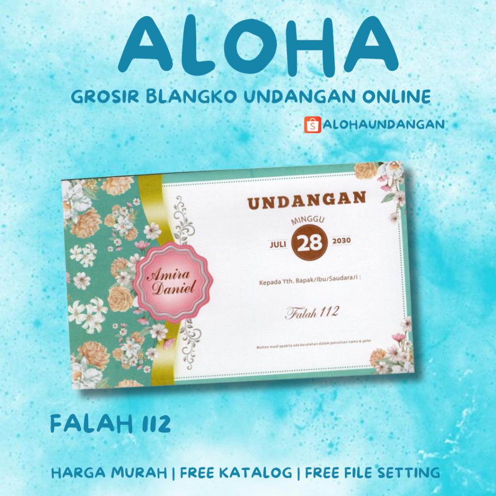 BLANGKO UNDANGAN NIKAH MURAH FALAH 112 | Aloha Undangan