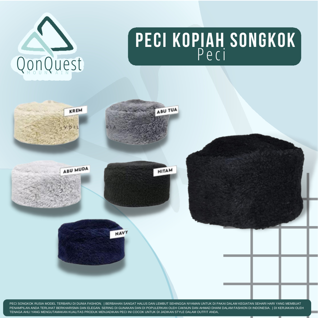 Peci kopiah songkok /kopiah bulu /songkok bulu /peci maiyah cak nun/peci maiyah bulu