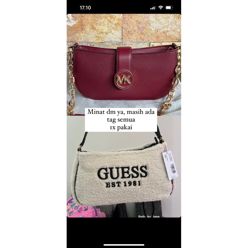 MK CARMEN SMALL SHOULDER VVGC MASIH ADA TAG DAN GUESS MASIH ADA TAG
