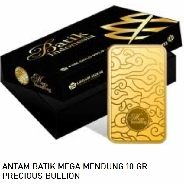 Logam Mulia Antam Batik Seri 1 Mega Mendung 10 gram, Langka