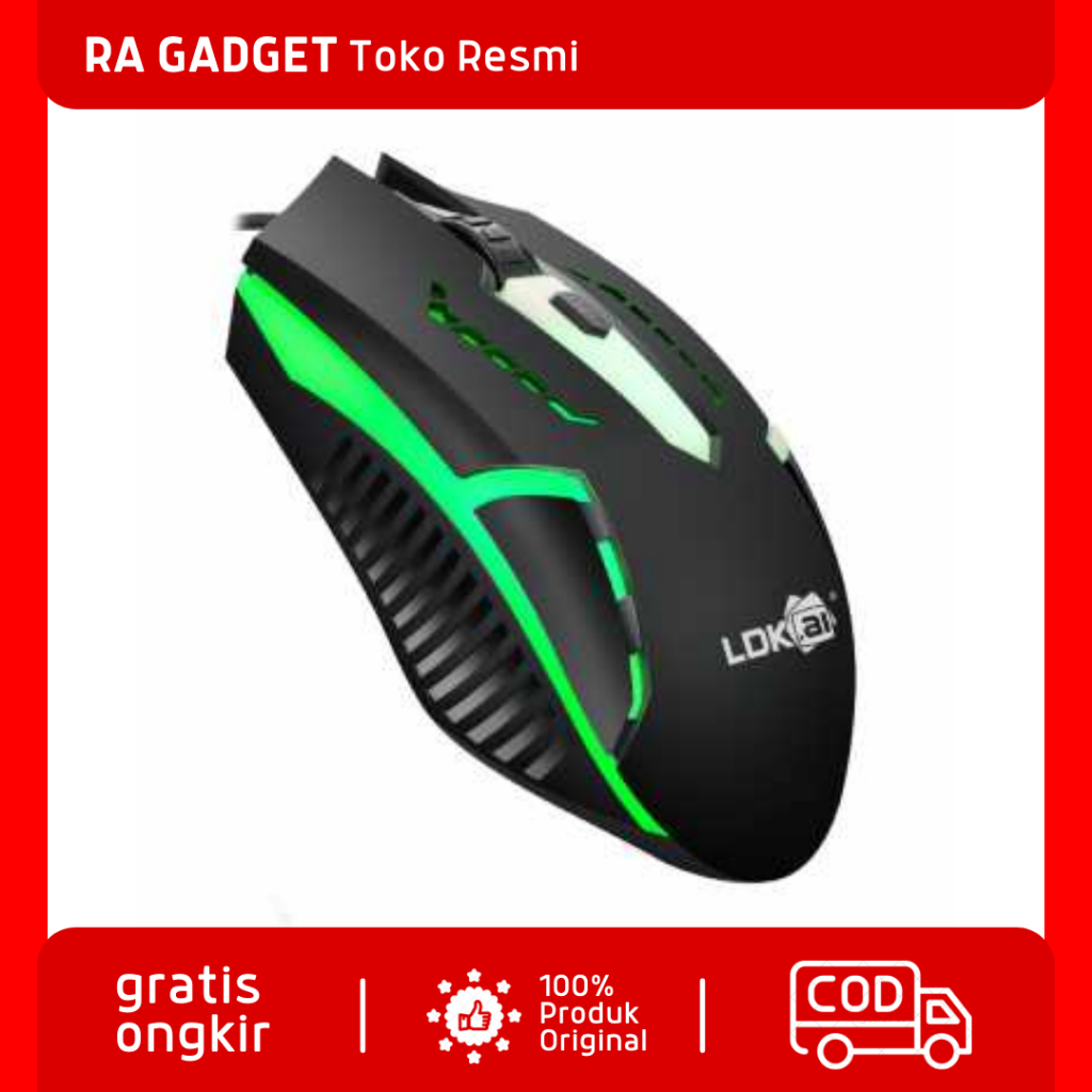 Mouse Gaming LED RGB 1200 DPI / Mouse Gaming Game Computer Laptop Notebook PC Android Optical Robot 