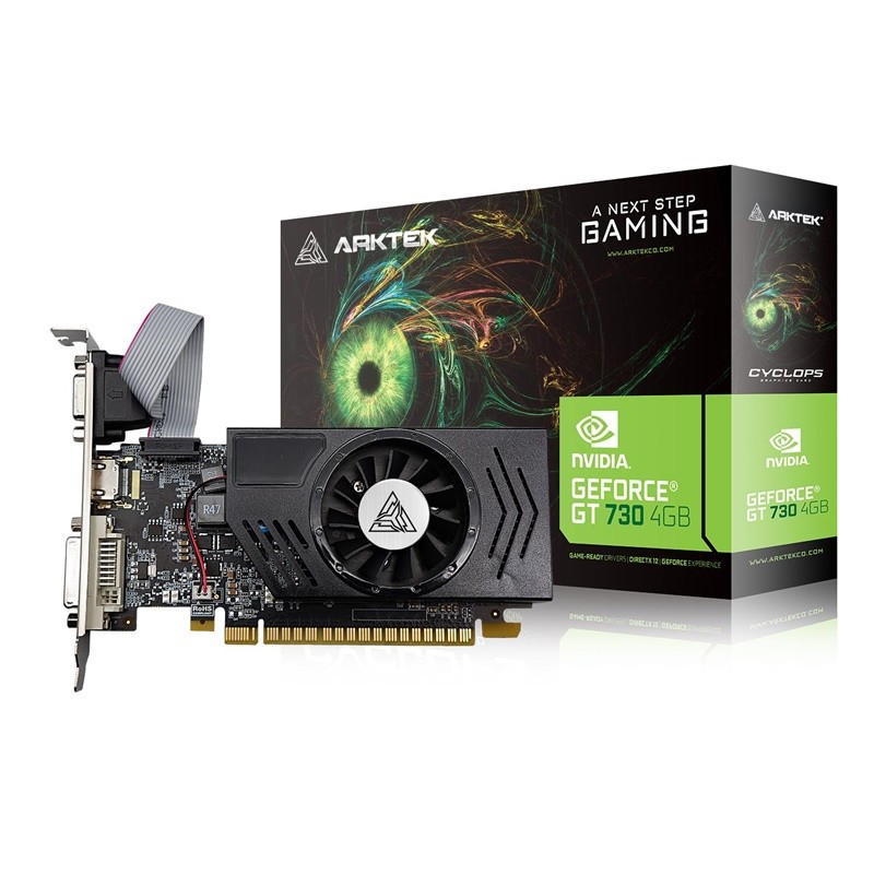 Arktek VGA Card NVIDIA GT730 4GB 128-Bit DDR3 HDMI/DVI/VGA