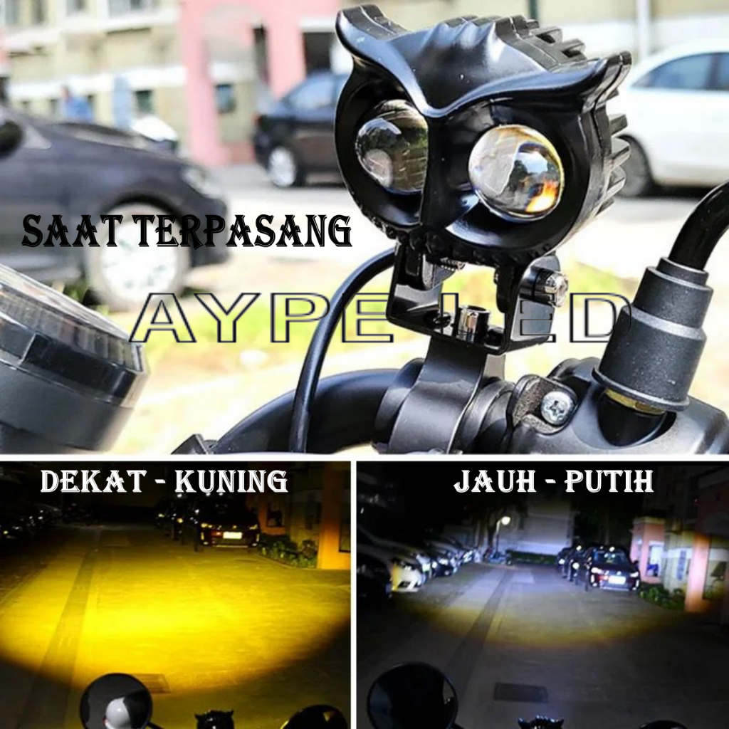 LAMPU TEMBAK LASER LED D2 OWL 2 MATA 2 WARNA WATERPROOF DI JAMIN TERANG | D2 OWL 2 MATA
