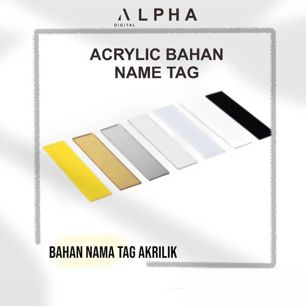 

Name Tag / Nametag / Papan Nama Dada bahan akrilik polos 8cm x 2 cm