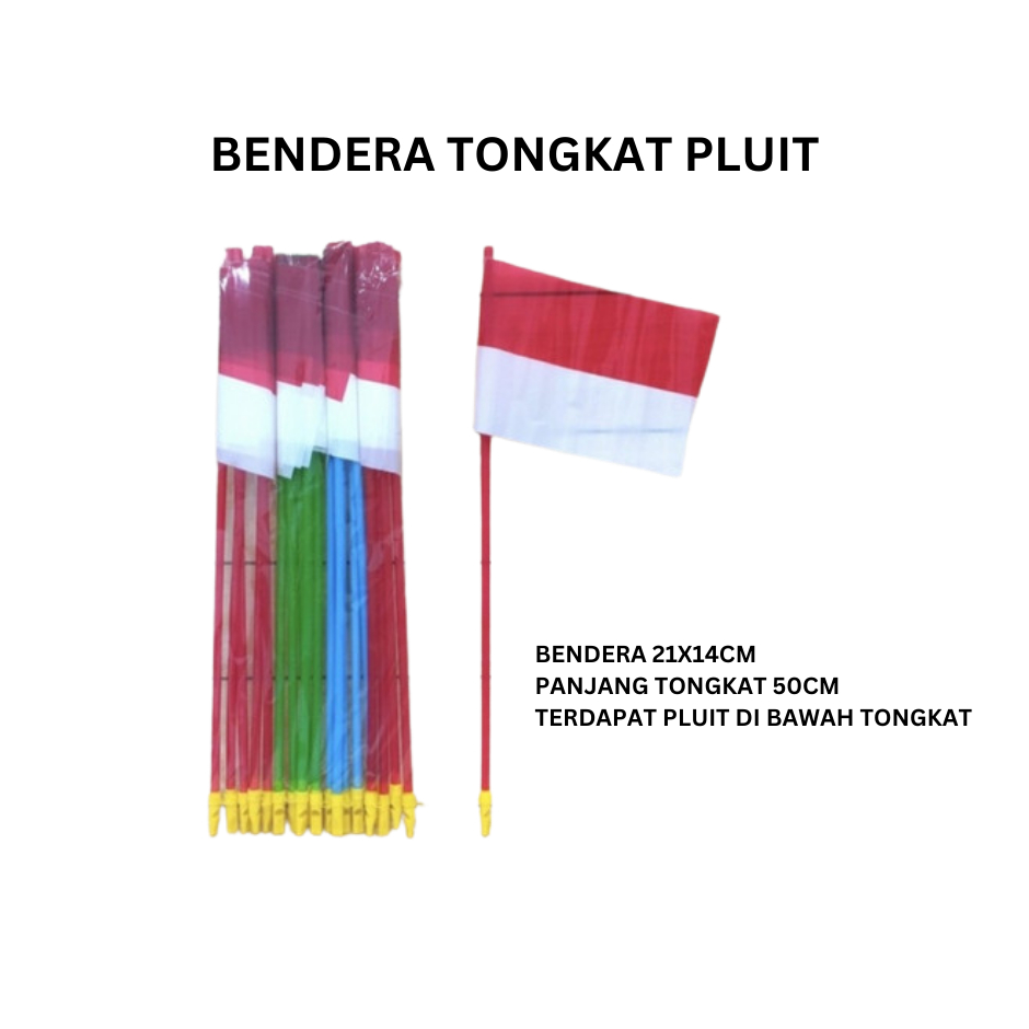 BENDERA PLASTIK MERAH PUTIH / BENDERA PAWAI KECIL / BENDERA TANGAN PLASTIK SEMAR / BENDERA GAGANG KE