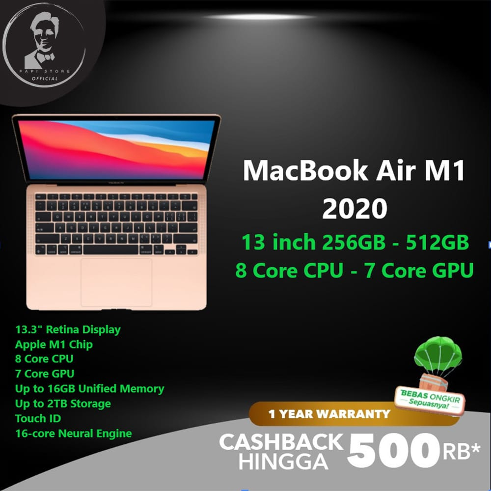 Apple MacBook Air 2020 CPO 256GB - 512GB 13 inch M1 Chip 8 Core CPU / 7 Core GPU