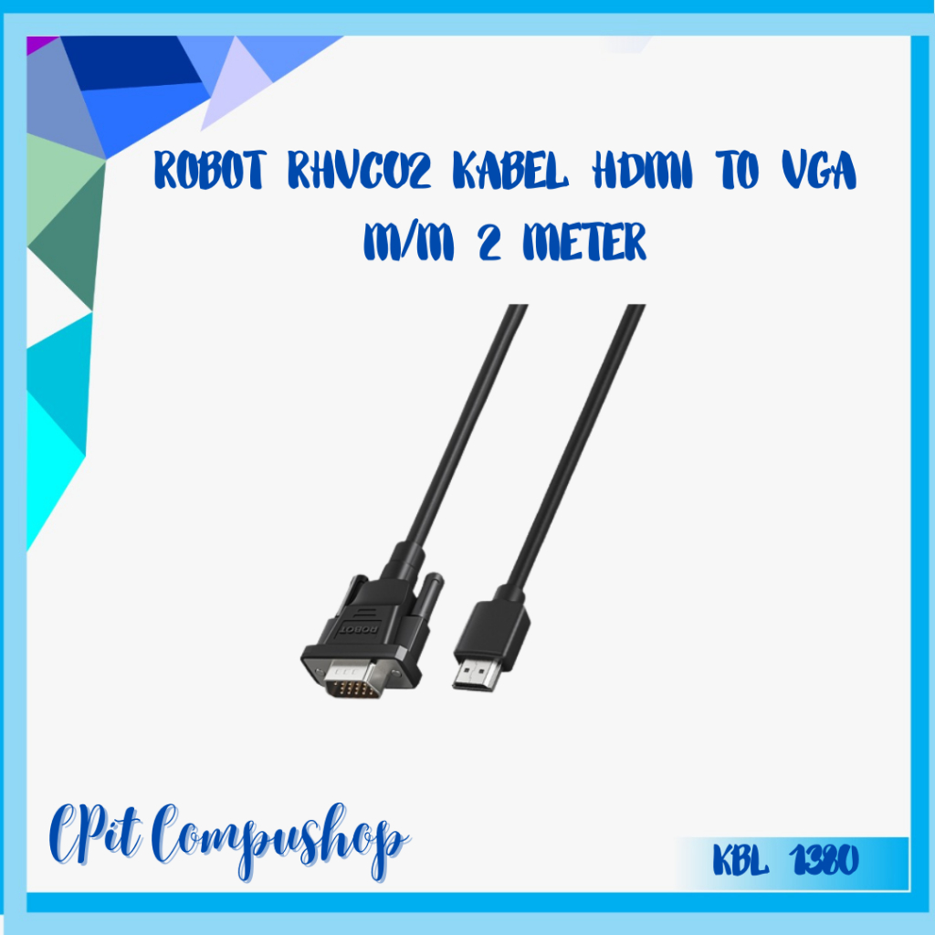 ROBOT RHVC02 KABEL HDMI TO VGA M/M 2 METER