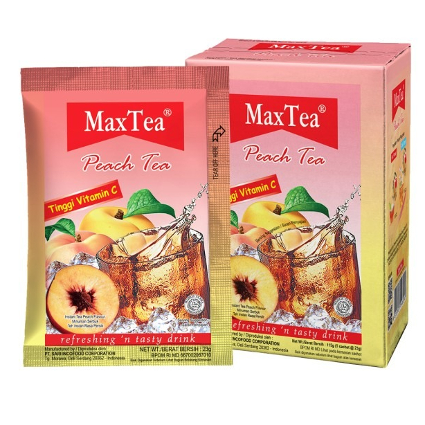 

MaxTea Peach Tea 23gr Minuman Serbuk Teh Rasa Persik