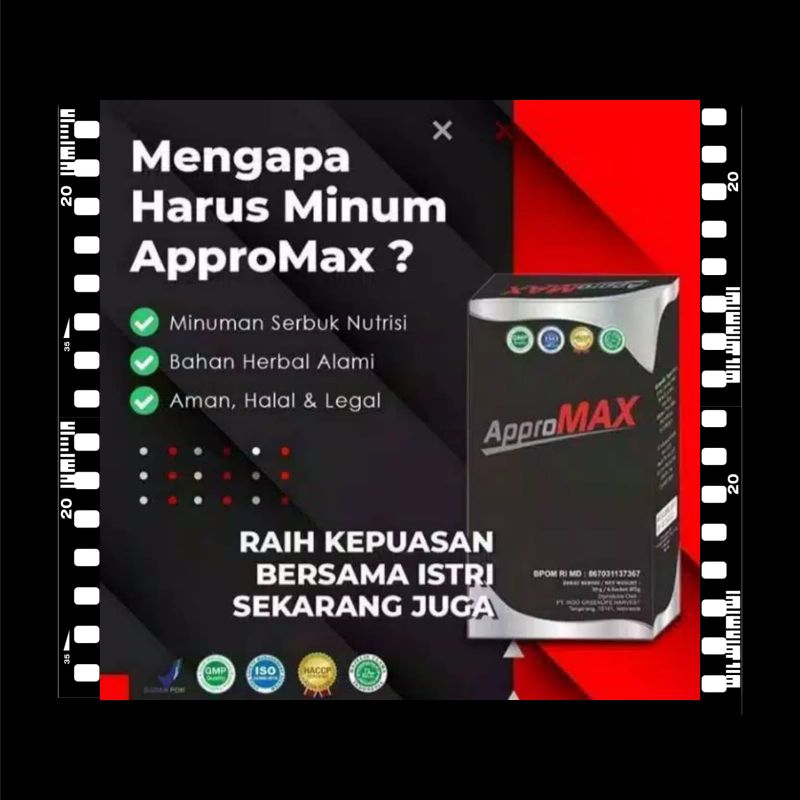 APPROMAX ASLI ORIGINAL ISI 6 SACHET MENAMBAH STAMINA PRIA OBAT HERBAL VITALITAS TAHAN LAMA KUAT
