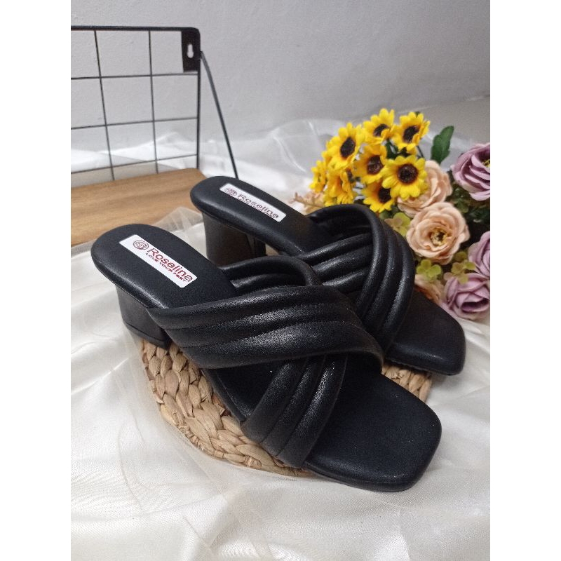 Alveena sandal hak tahu wanita sandal heels Chunky Sandal heels hak tahu wanita  sandal pesta wanita