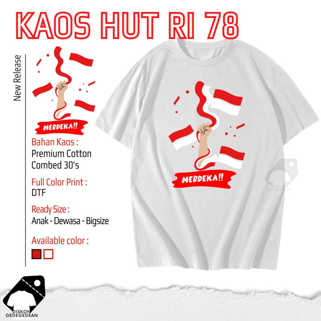 Kaos HUT RI 78, Baju HUT RI 78 - Kaos 17 Agustus  - HUT RI ke 78 Type 2