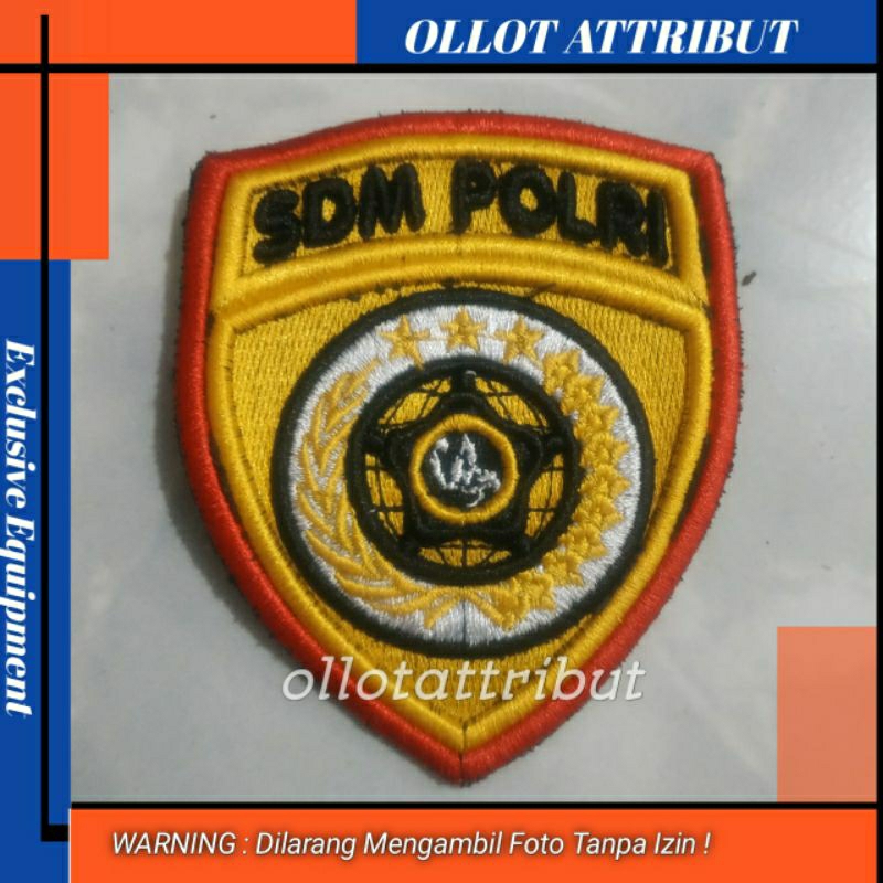 BET LENGAN SDM POLRI TIMBUL | LOGO SDM POLRI BORDIR
