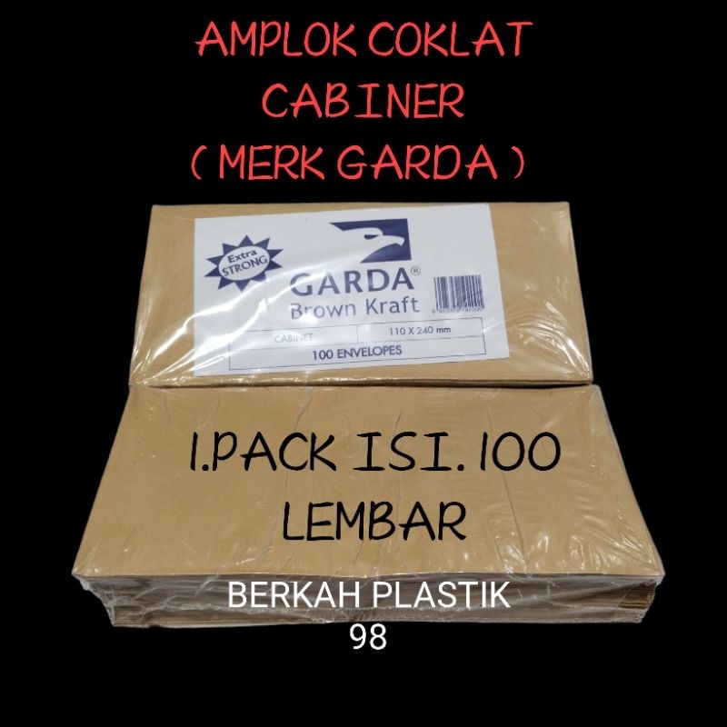 

AMPLOP COKLAT UKURAN KABINET/AMPLOP GAJI, / ISI 100 PCS), MERK GARDA