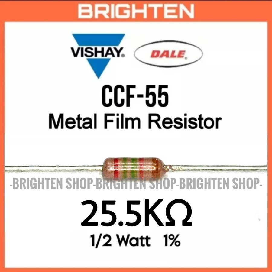 Vishay Dale Metal Film Resistor 25.5Kohm 25K5 25.5 Kohm 0.5W 1% CCF55