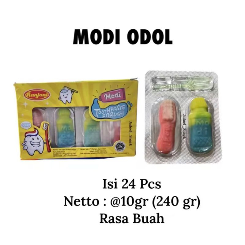 

GROSIR - Permen Modi Odol Lunak 24 X 10 Gr Rasa Buah by Jadoel_Snack