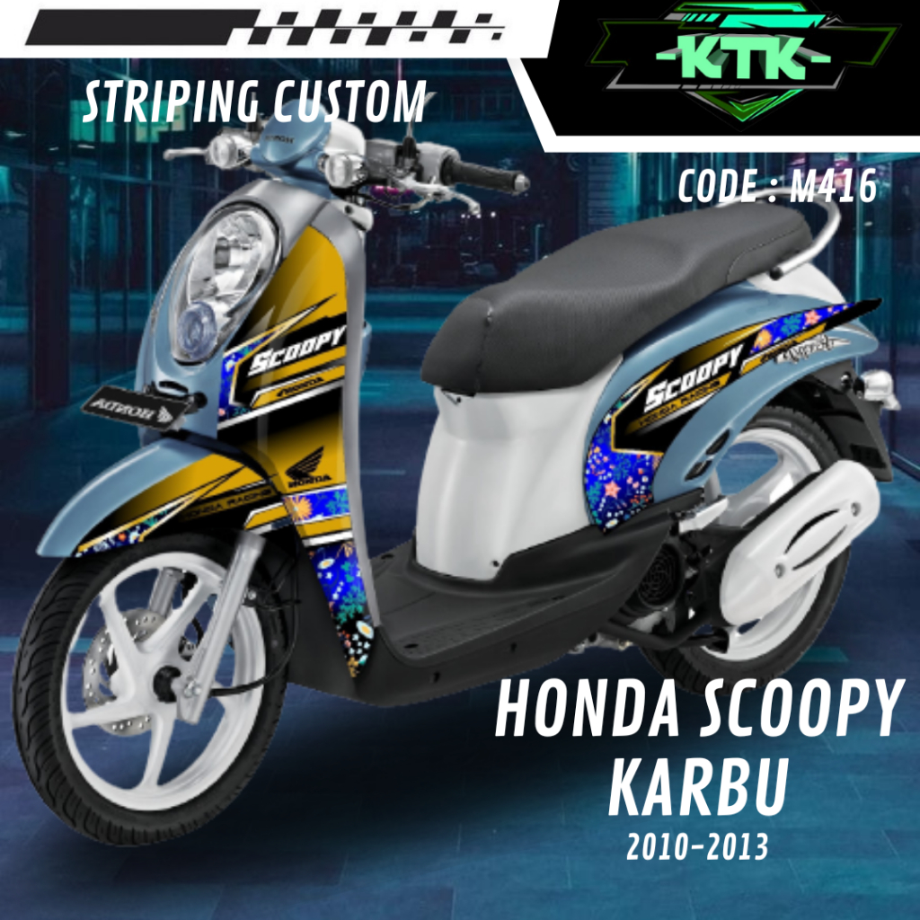 Lis Striping Stiker List Les Variasi Sticker Aksesoris Pelindung Body Logo Emblem Motor Honda Scoopy