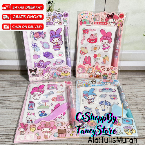 

Stiker Anti Air Isi 4pcs Karakter Sanrio Kuromi Cute Free Spatula Dan Cutter Pen Cute Murah