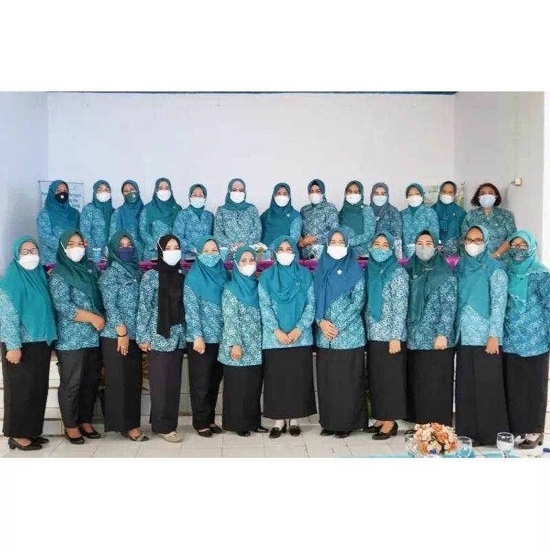 Seragam batik pkk nasional terbaru full furing seragam batik pkk hijau toska baju batik pkk nasional