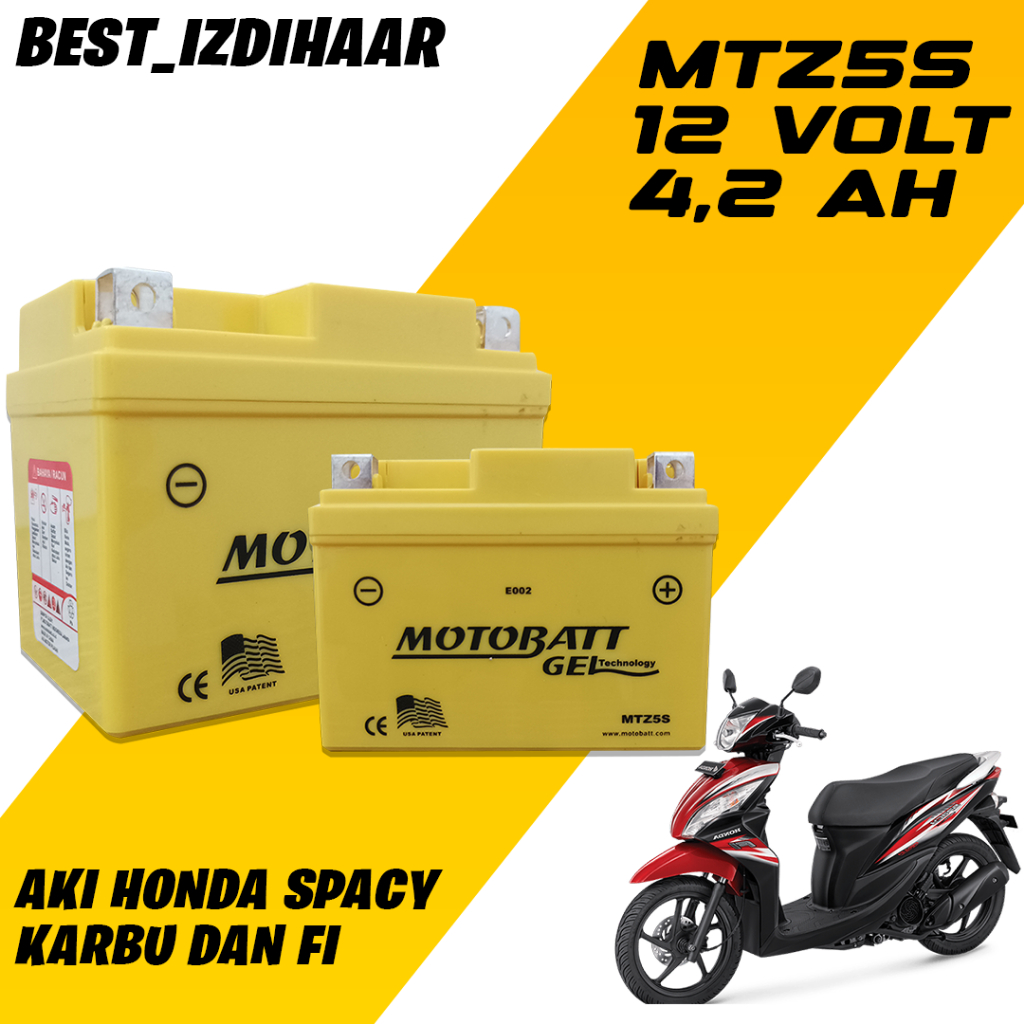 AKI KERING HONDA SPACY MERK MOTOBATT MTZ5S,AKI HONDA SPACY,AKI MOTOBATT ORIGINAL TEKNOLOGI GELL,AKI 