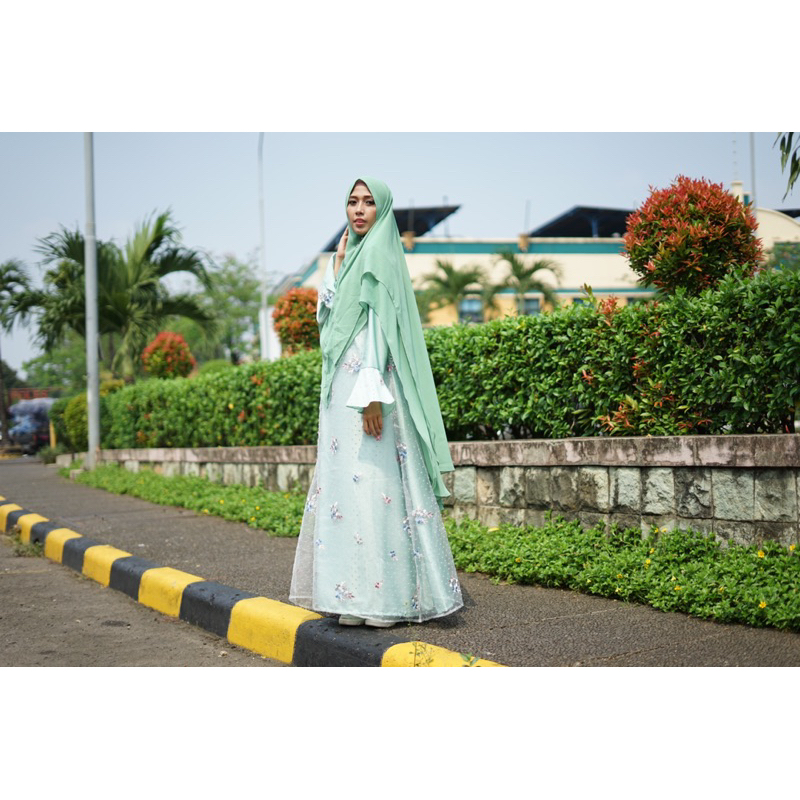 zahra set dress dan khimar