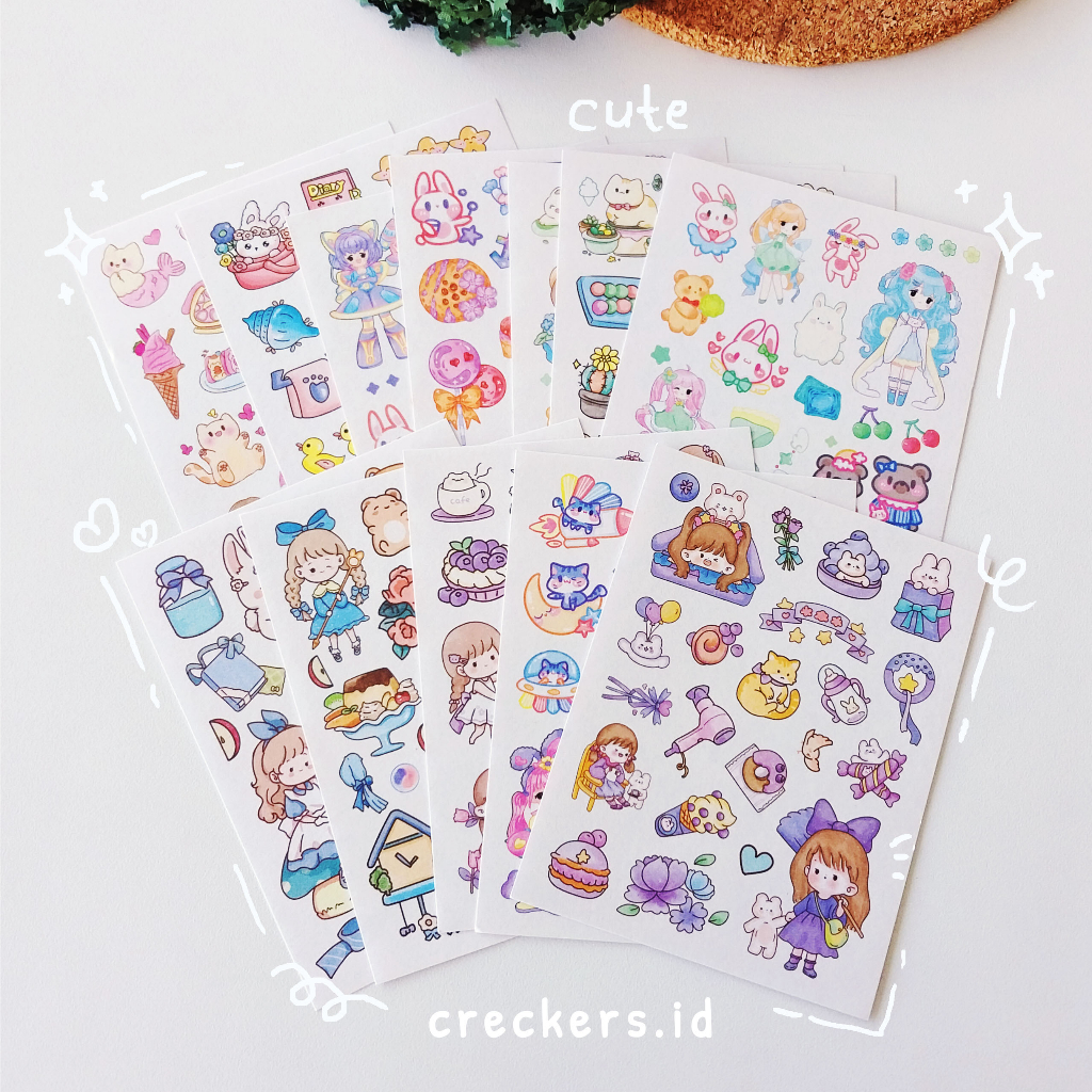 

[creckers.id] 2 lembar Sticker Momo Lucu Korea Sticker Decor Murah