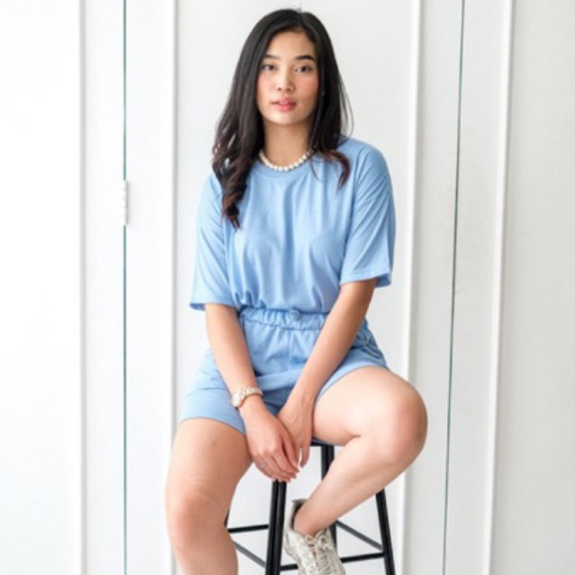 Coconuts - Voila Set Setelan Wanita Set Kaos Celana Pednek One Set Wanita Comfy Loungewear Lounge Sh