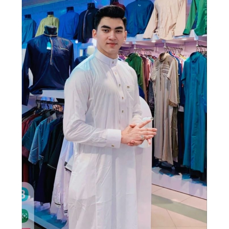 JUBAH AL NOOR EXCLUSIVE PUTIH MANSET