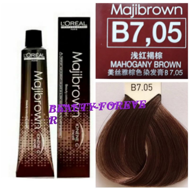 LOREAL MAJIBROWN NO. B7.05 MAHOGANY BROWN