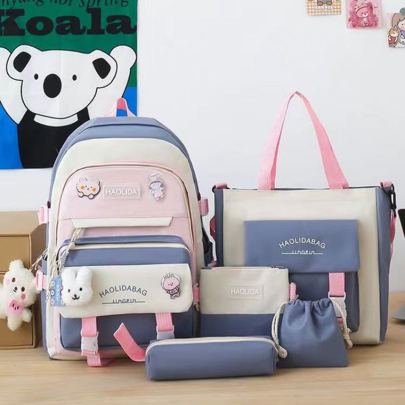 TAS RANSEL TERBARU 5in1 TAS SEKOLAH TAS TERLARIS BAHAN TEBAL E6787