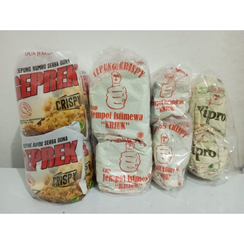 

TEPUNG CRISPY/ KRIUK/ PEYEK " CAP GEPREK, CAP JEMPOL ISTIMEWA, VIPRO