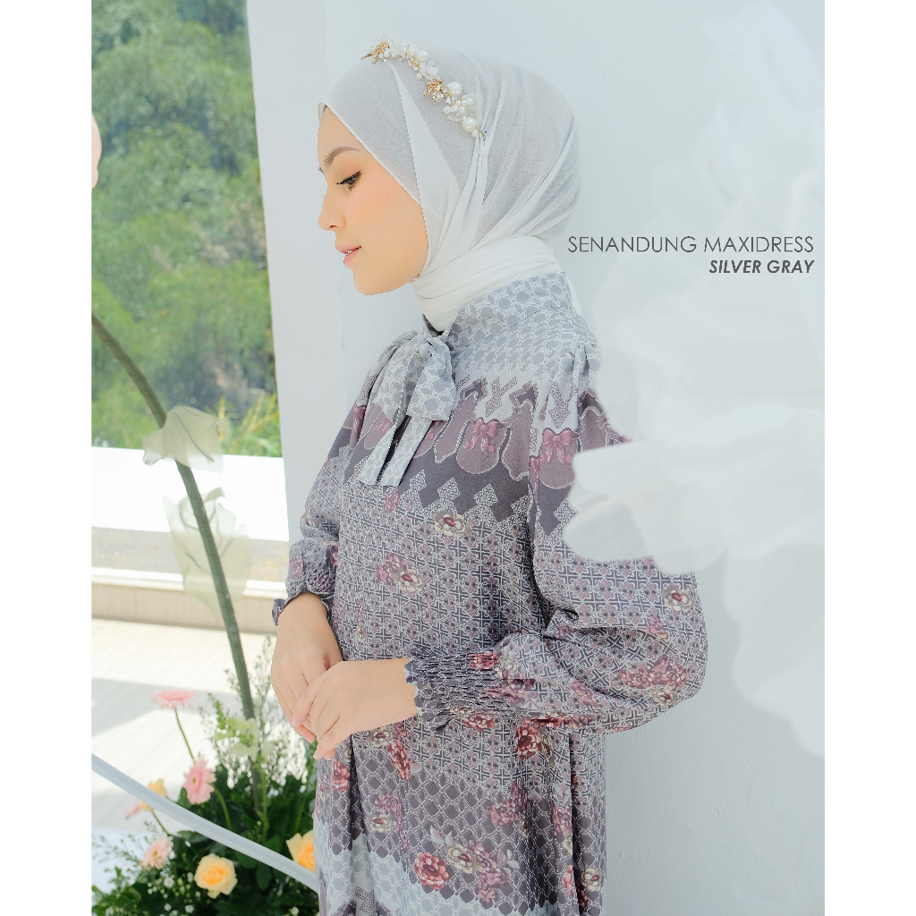 Mayoutfit Peony Set Series Silver Gray | Sarimbit Lebaran Baju Muslim Raya Keluarga-4