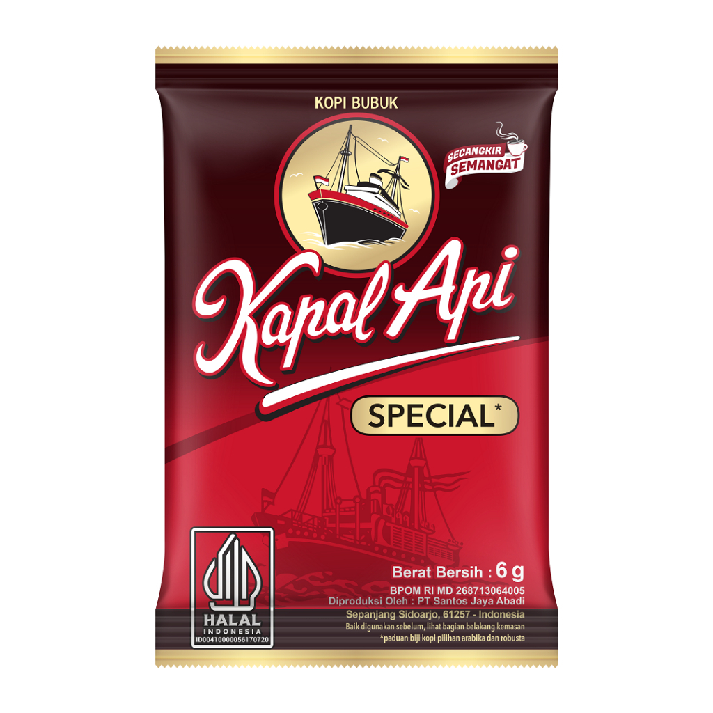 

{ 1 Renceng isi 10 } - Kopi Bubuk Kapal Api Special 6gr rentengan Kopi Murni