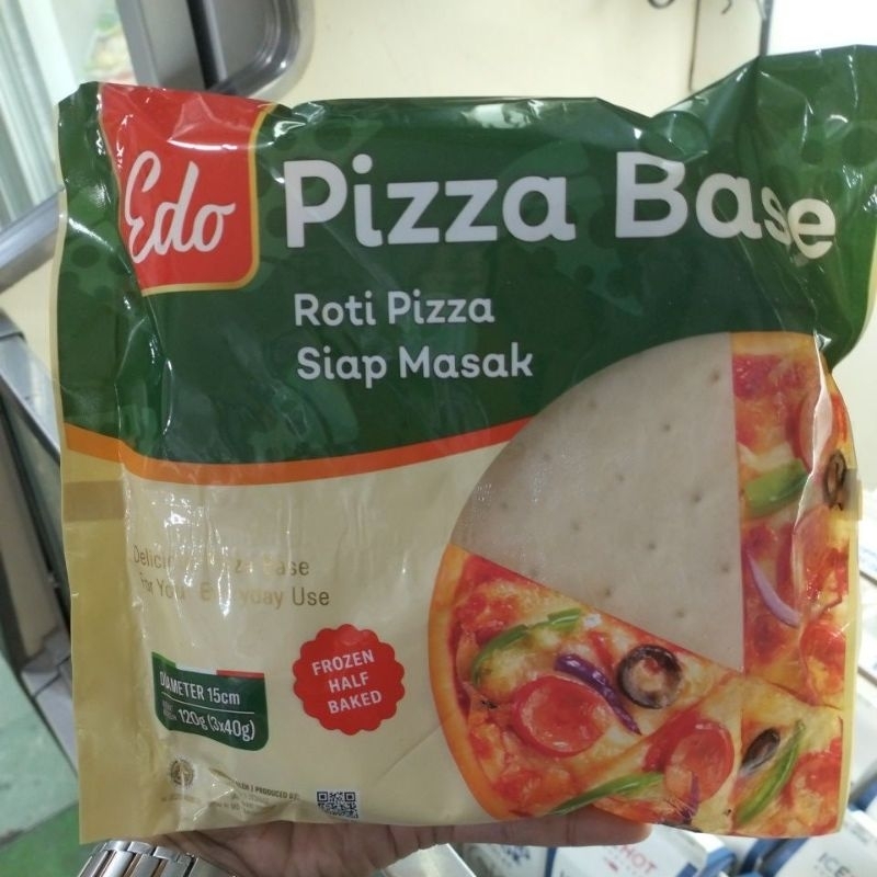 

Edo Pizza Base Frozen Half Baked Roti Pizza Siap Masak 3Pcs 120gr Lokal HALAL