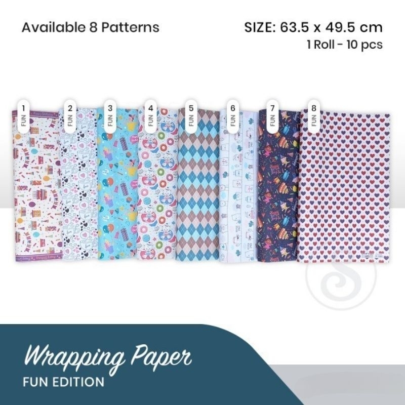 

(10lbr) Kertas Kado Motif Fun uk 63.5 x 49.5cm