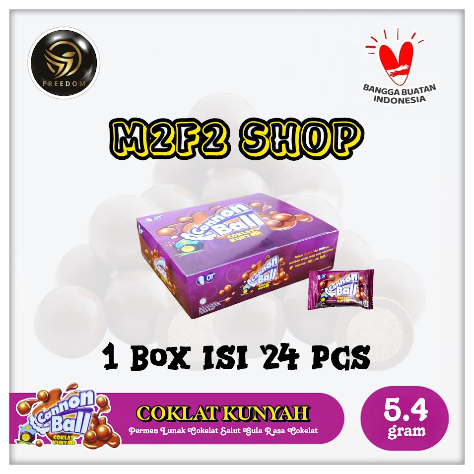 

Permen Lunak Cannon Ball Rasa Cokelat Sachet - 5,4 gr (Kemasan 1 Box)