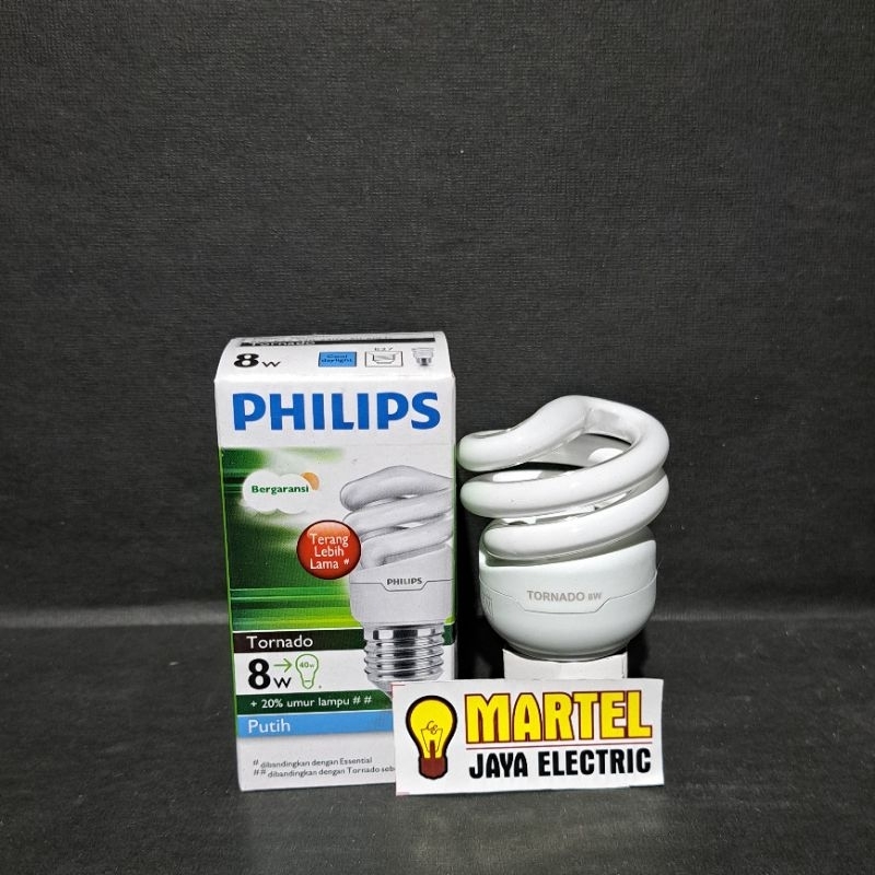 Lampu philips tornado 8W / lampu spiral philips 8 WATT - PUTIH