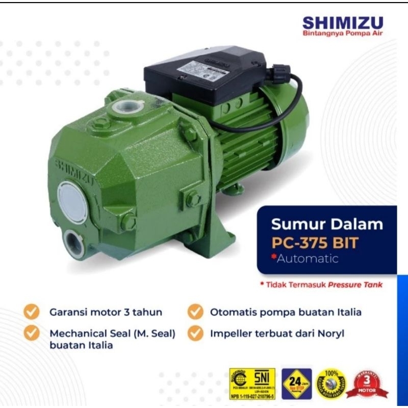 Pompa Air Jetpump Sumur Dalam SHIMIZU PC 375 BIT (40 Meter)