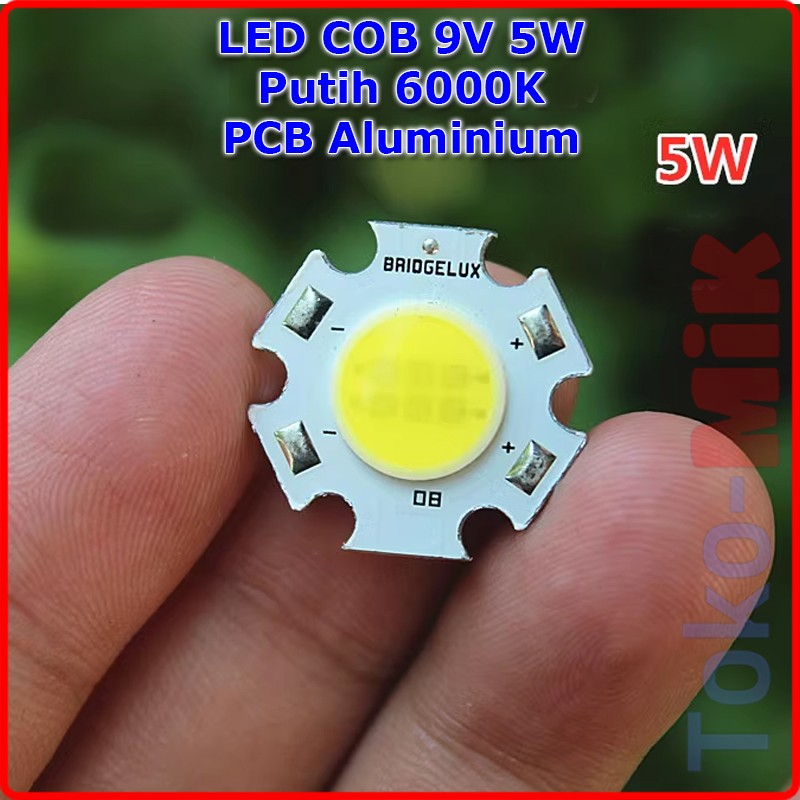 LED HPL COB Putih PCB Alumunium DC 9V 5W