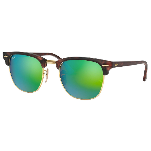 Ray-Ban Sunglass Clubmaster RB 3016 114519 51 Havana w/ Mirror Green