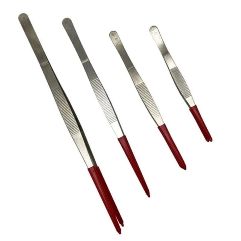 

Pinset koin perangko uang kertas aksesoris ujung plastik 30 cm