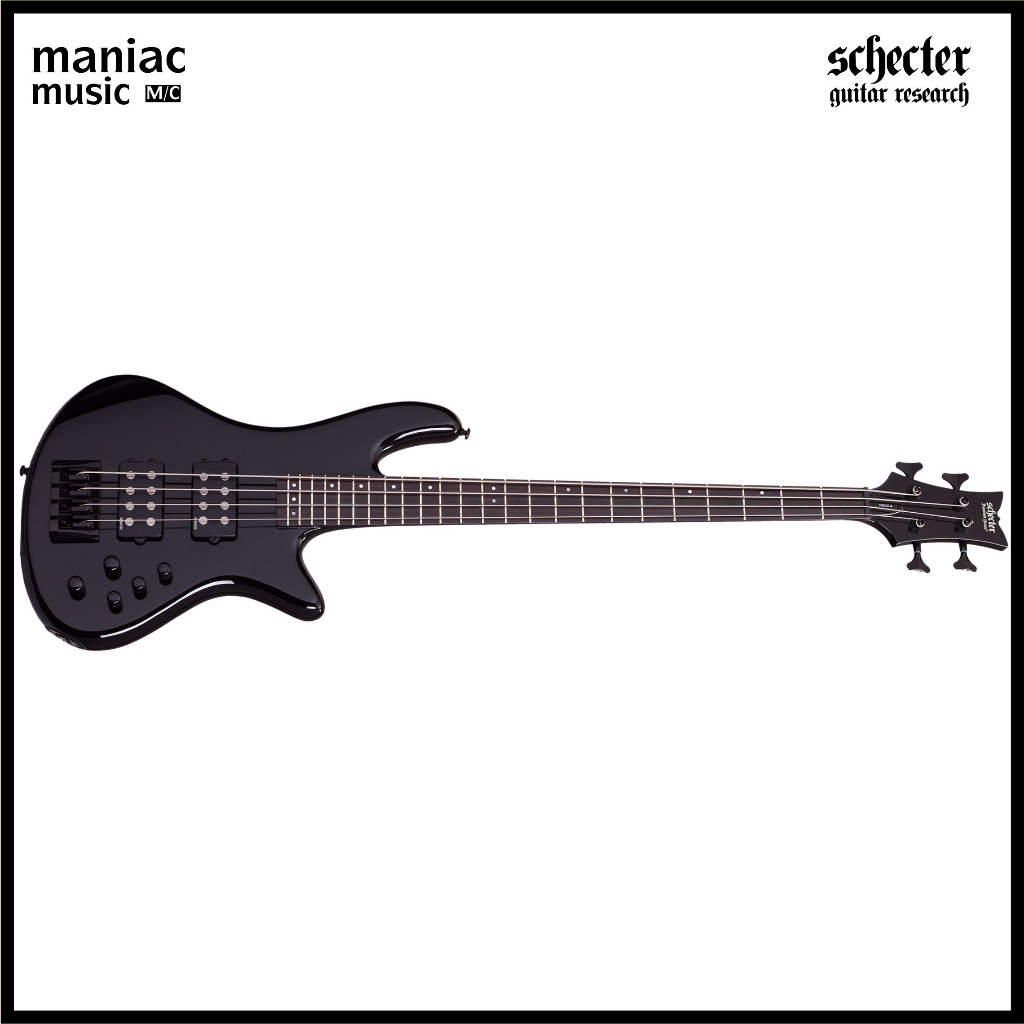 Schecter Stiletto Stage 4 Gloss Black - Mahogany. Maple. Ebony. Bass