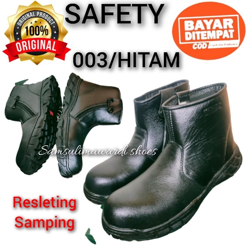SEPATU SAFETY RESLETING BOOT KULIT ASLI