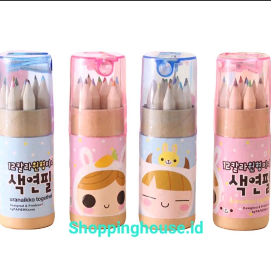 

Pensil Warna 12 IN 1 + Serutan Pensil Color Pencils Quality Pensil Warna Karakter